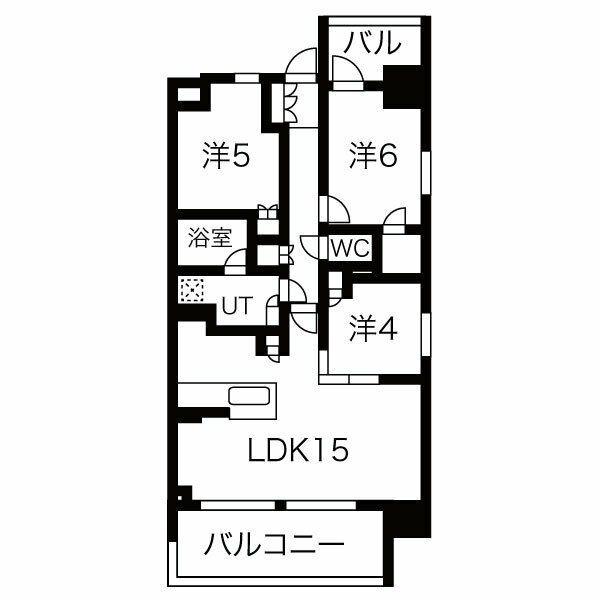 レーベン岐阜(3LDK/9階)の間取り写真