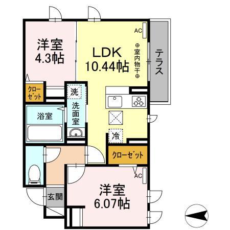 NKガーデン(2LDK/1階)の間取り写真