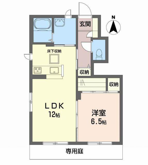 エタンリジェール A棟(1LDK/1階)の間取り写真