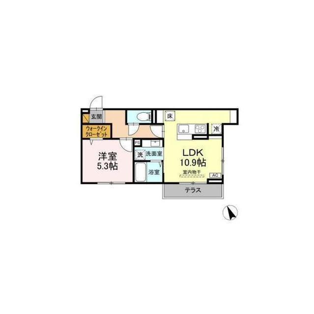 セレウィータ栄町(1LDK/1階)の間取り写真