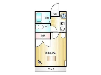 グレースコート24MK A棟(1K/3階)の間取り写真