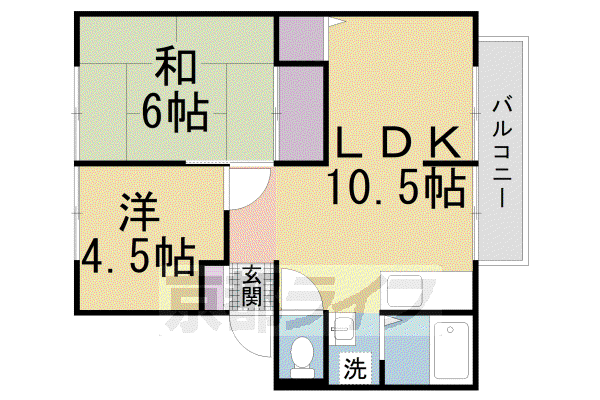 プレミール A棟・B棟(2LDK/2階)の間取り写真