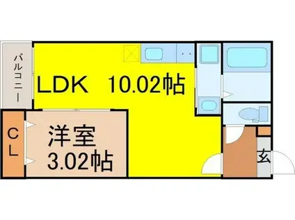 JACK UCHIDABASHII(1LDK/3階)の間取り写真