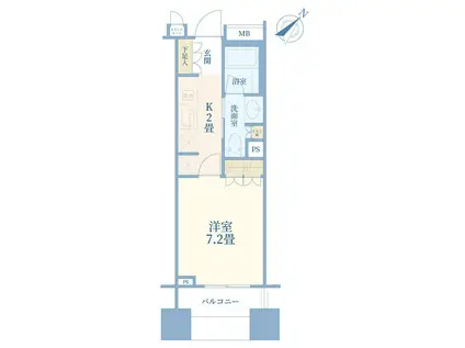 BRILLIA銀座ID(1K/11階)の間取り写真