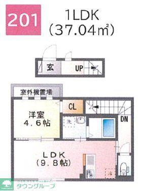 神明2丁目アパート工事(1DK/2階)の間取り写真
