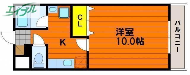 ケイズシティ豊成(1K/3階)の間取り写真