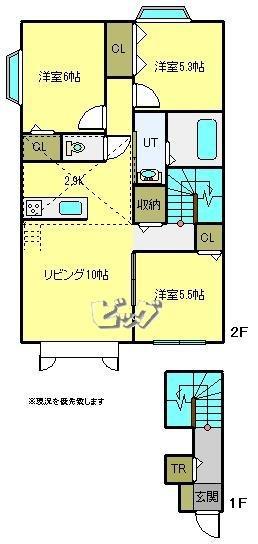 ルタンI(3LDK/2階)の間取り写真