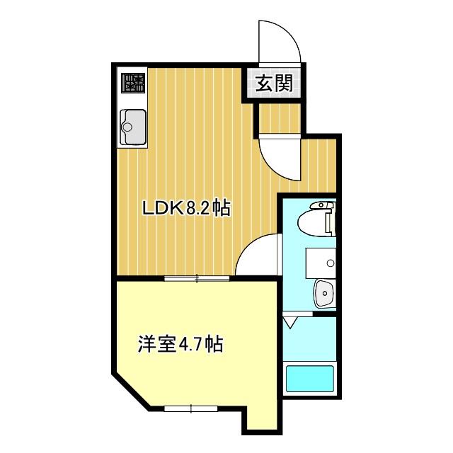 リベルテ村上(1LDK/1階)の間取り写真