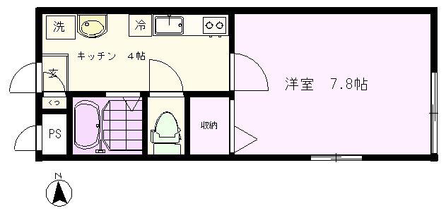 アルバプラザ(1K/1階)の間取り写真