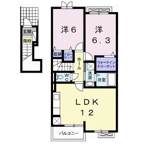 アヴァンツァート(2LDK/2階)の間取り写真