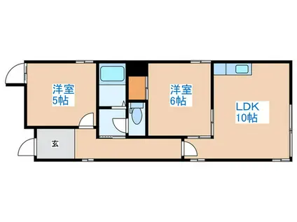 ローヤルハイツ山の手(2LDK/3階)の間取り写真