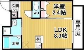 リアコート関大前II(1LDK/1階)の間取り写真