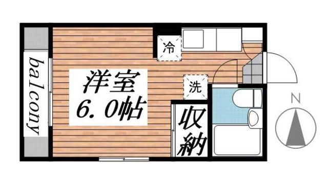 スターヒル清水(ワンルーム/2階)の間取り写真