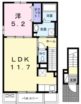 ベル フォレ A(1LDK/2階)の間取り写真