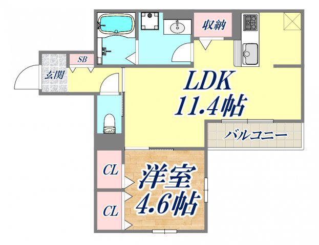 ベラフォレスタ(1LDK/2階)の間取り写真
