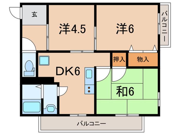 ヒロキマンション(3DK/3階)の間取り写真