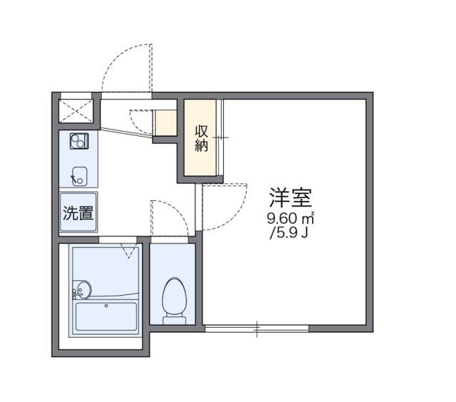 レオパレスY′Sハウス(1K/1階)の間取り写真