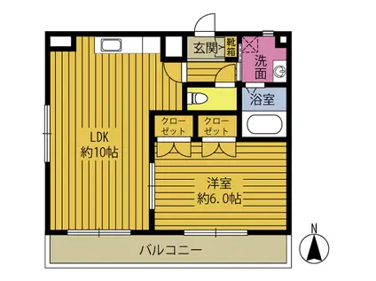 アメニティ21(1LDK/2階)の間取り写真