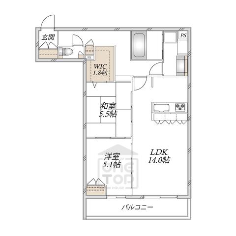 BORIKIひがしおおさか(2LDK/2階)の間取り写真