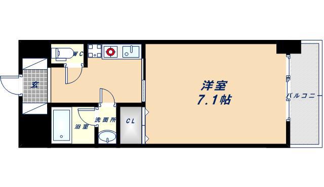 グレンパーク中川(1K/11階)の間取り写真
