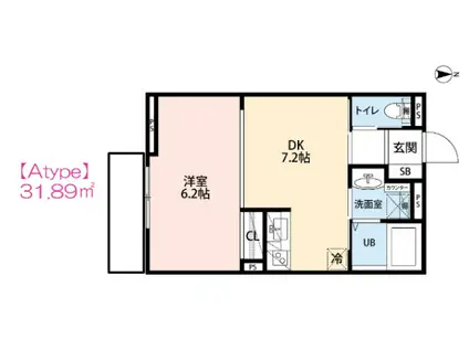ナギベースー凪-(1DK/1階)の間取り写真
