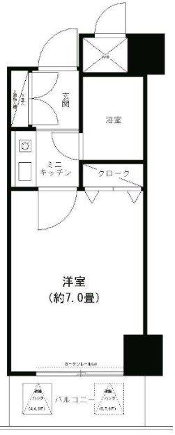 コシノパークサイドビル(ワンルーム/5階)の間取り写真