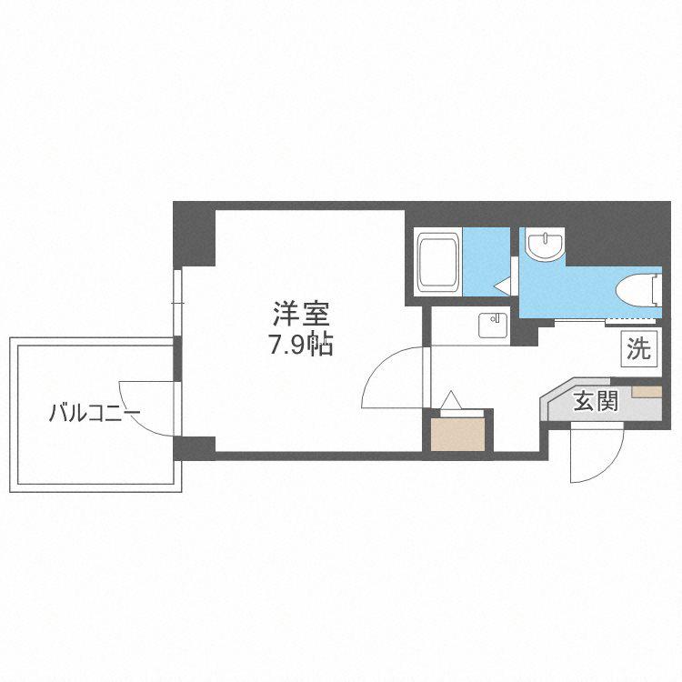 エグゼ難波南VI(1K/3階)の間取り写真