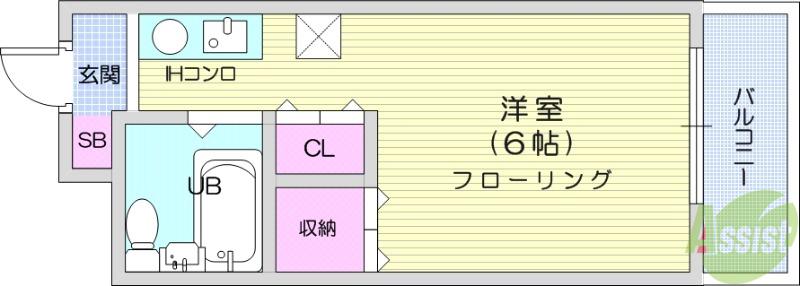 メゾン・ド・エルヴェ(ワンルーム/2階)の間取り写真