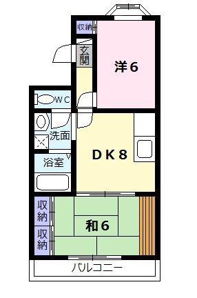 松月マンション(2DK/2階)の間取り写真
