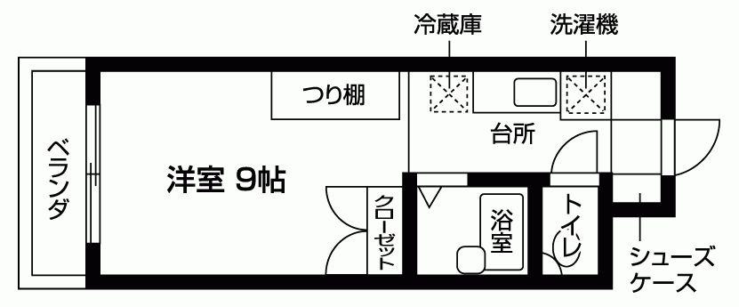 ＪＲ東海道本線 南草津駅 徒歩22分 3階建 築28年(1K/3階)の間取り写真