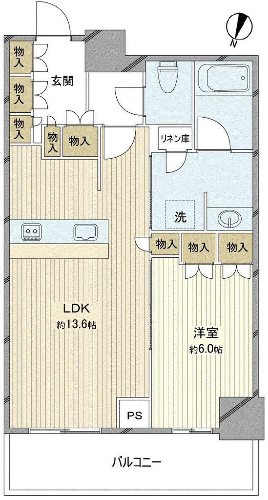 グランクロスタワー広島(1LDK/41階)の間取り写真