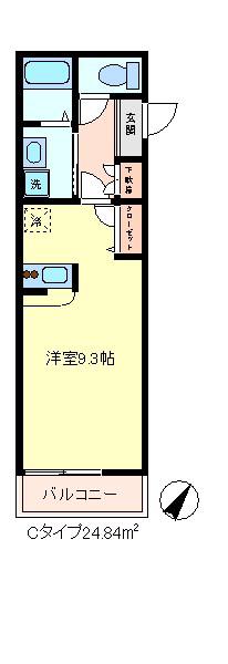 STRO HEIM(ワンルーム/1階)の間取り写真