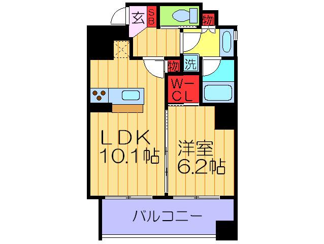 アピリラージュ(1LDK/11階)の間取り写真