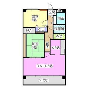 スカイコート21(2LDK/2階)の間取り写真