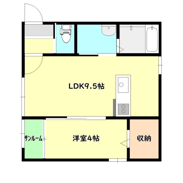 AMNOS長嶺(1LDK/2階)の間取り写真
