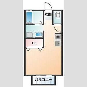 メゾンボザールII(ワンルーム/2階)の間取り写真