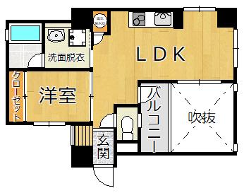 LAULEAラウレア(1DK/4階)の間取り写真