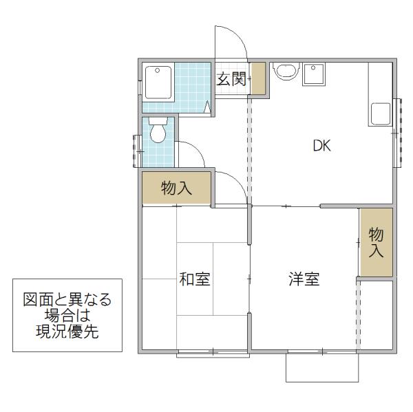 ヴィラ羽鳥(2DK/2階)の間取り写真