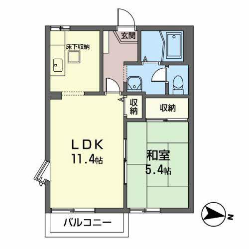 メサ・フォレストIII(1LDK/1階)の間取り写真