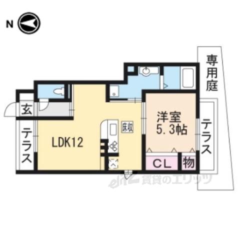 プリマベーラ綾2 (1LDK/1階)の間取り写真