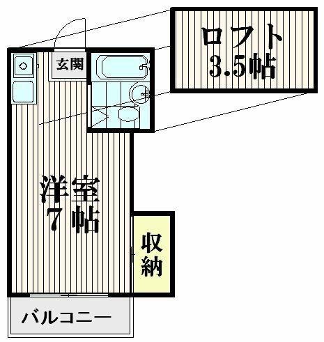 CASA滝王子(ワンルーム/2階)の間取り写真