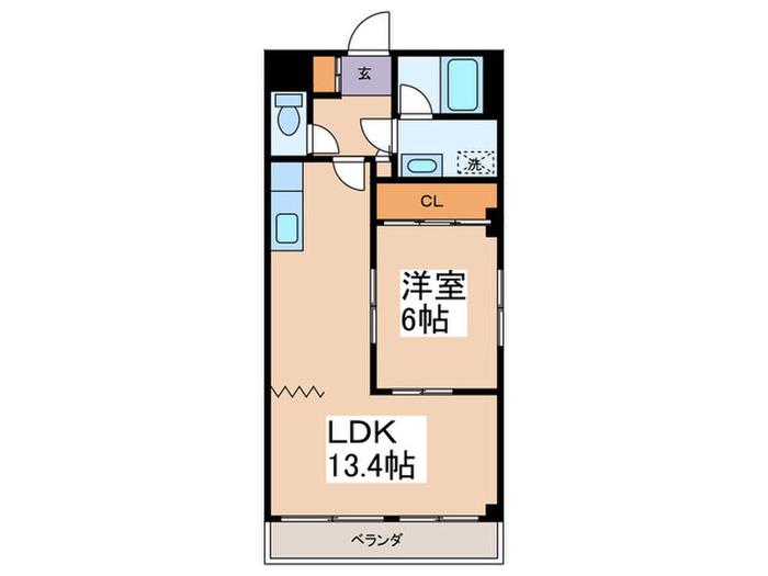 プランドールヨコタ(1LDK/2階)の間取り写真
