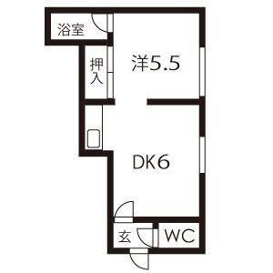 ハイツE(1DK/2階)の間取り写真