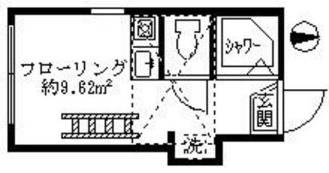 コートレジデンス(ワンルーム/1階)の間取り写真