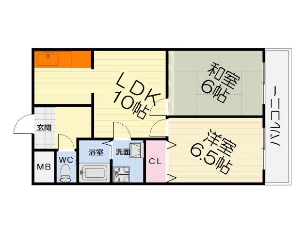 ソファイン深井(2LDK/4階)の間取り写真