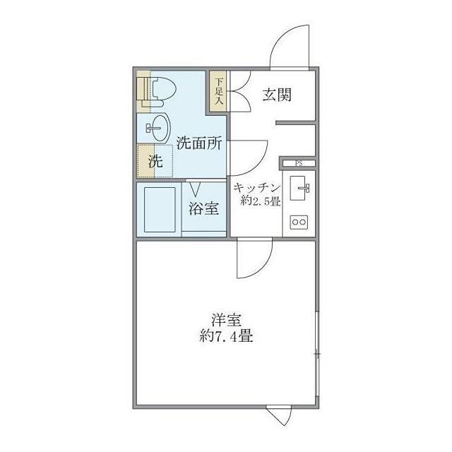 PASEO学芸大学(1K/2階)の間取り写真