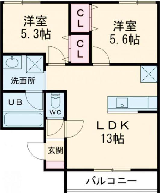 MAULOA(2LDK/1階)の間取り写真