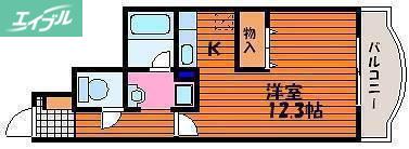 ヒルズK2(ワンルーム/3階)の間取り写真