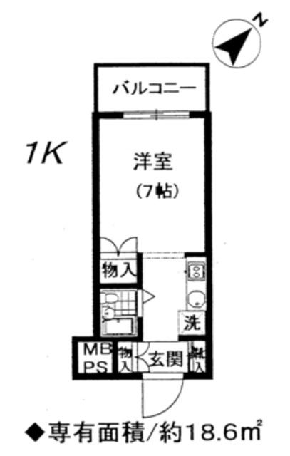 メゾン南大塚(1K/7階)の間取り写真