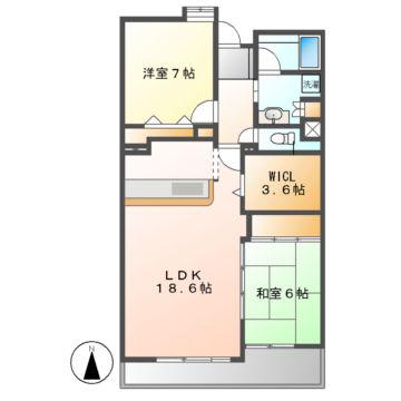 ライオンズシティ栄(2SLDK/7階)の間取り写真